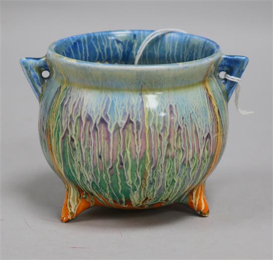 A Clarice Cliff Delecia pattern cauldron